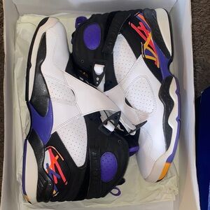 Jordan White and Purple Athletic Shoes